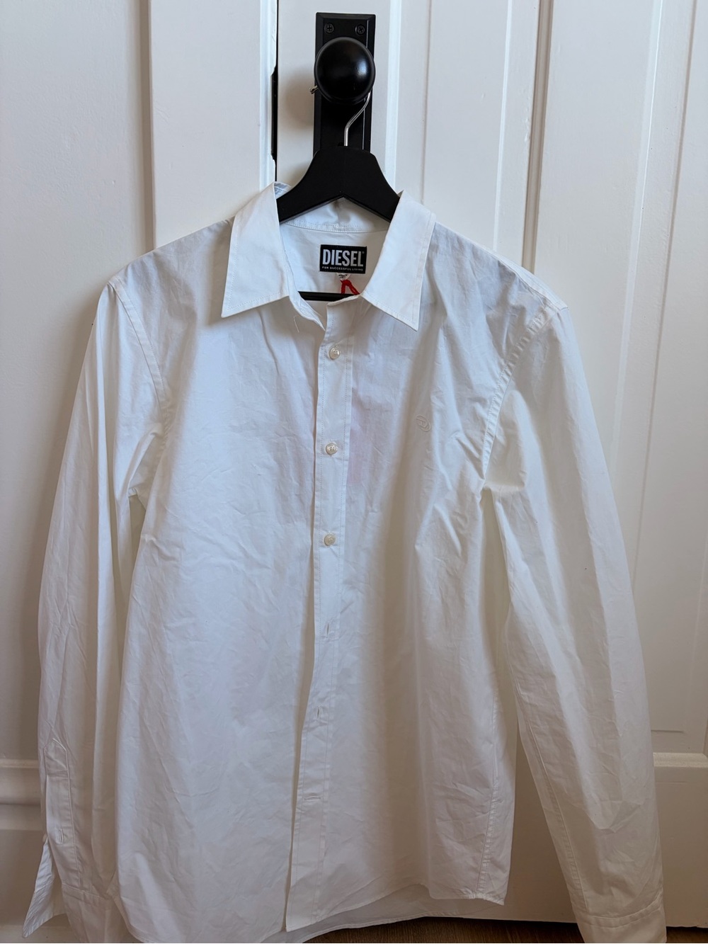 Diesel Men's White Button-Front Dress Shirt NWT